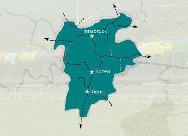 Das Bahnnetz in Tirol und seine Zukunft. Graphik: UT24