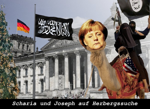 Scharia und Joseph auf Herbergssuche. Photomontage: UT24