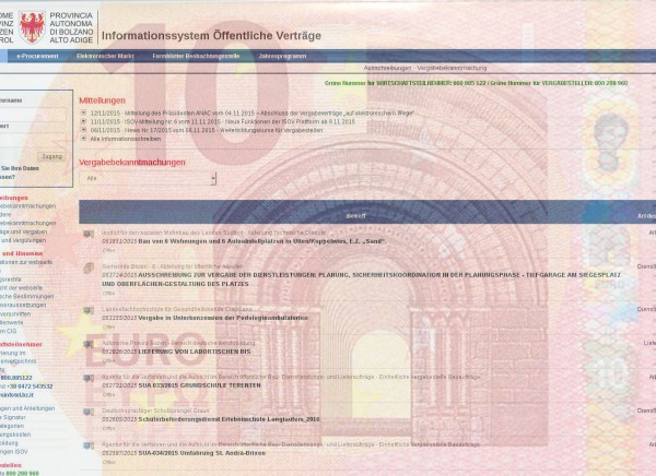 Das Portal oder offiziell "Informationssystem Öffentliche Verträge".