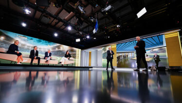 Im neuen ORF-Studio ist viel Raum für Analysen und Gespräche